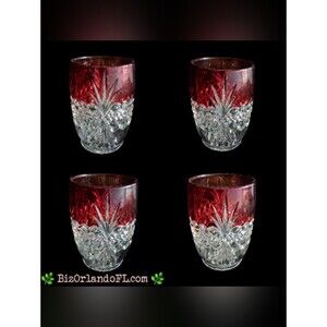 VINTAGE: Antique Ruby Red Royal Crystal Early American Pattern Glass Large EAPG